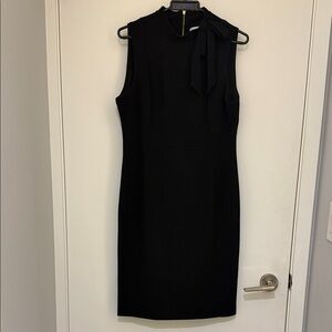 Calvin Klein Black Midi Dress with Bow Detail